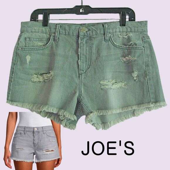 JOE's NEW GABRIELLE Grunge Distressed Denim Cut Off Shorts 30 - Picture 1 of 12